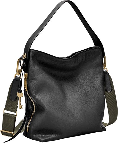 fossil tasche maya small|Fossil Women's Maya Leather Small Hobo Purse Handbag, Black .